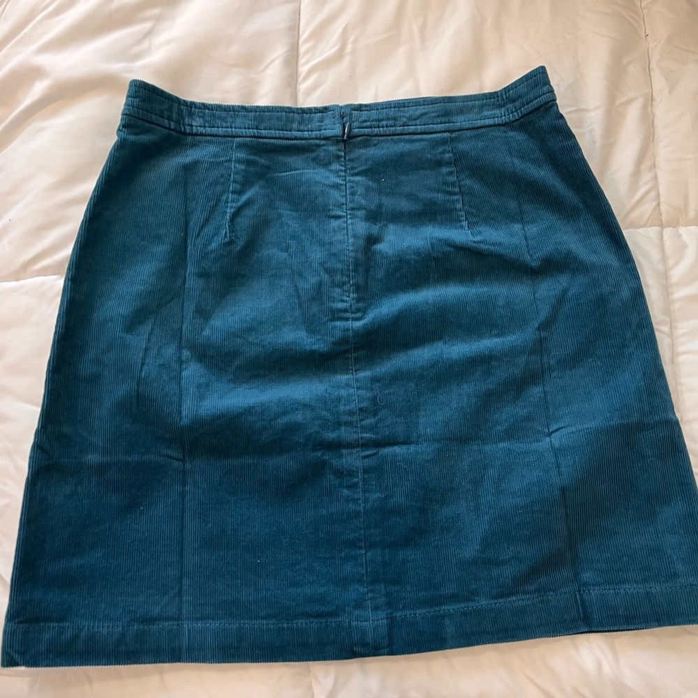 J. Crew Factory Teal Blue A-Line Skirt - Picture 3 of 6